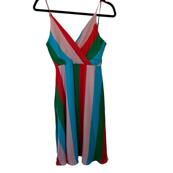 NEW Lulus Vivacious Veronica Green Multi-Striped Midi Dress Sleeveless Small - Picture 9 of 16